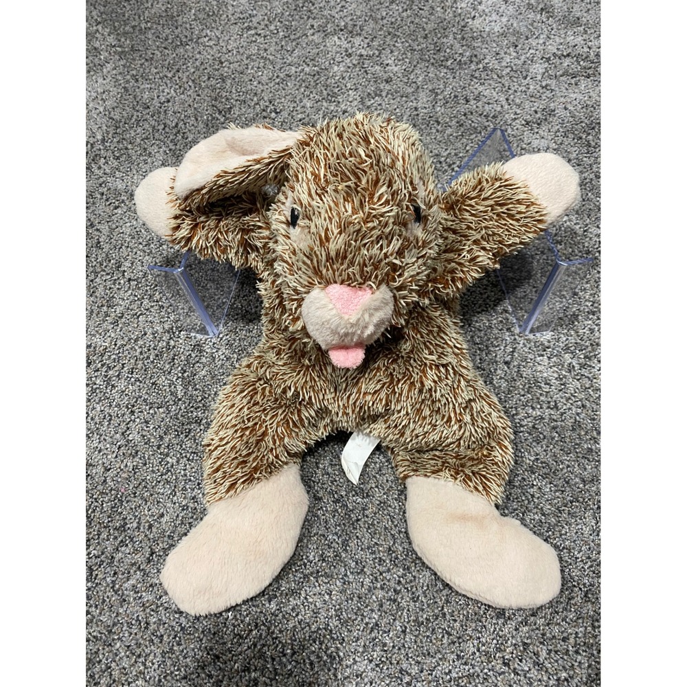 Animal Adventure Brown Shaggy Bunny Dog Toy Plush Floppy Flat 17 Inch 2015
